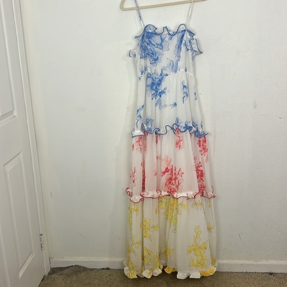 NWT Latiste Women’s White and Colorful Tired Maxi Dress - Picture 7 of 10